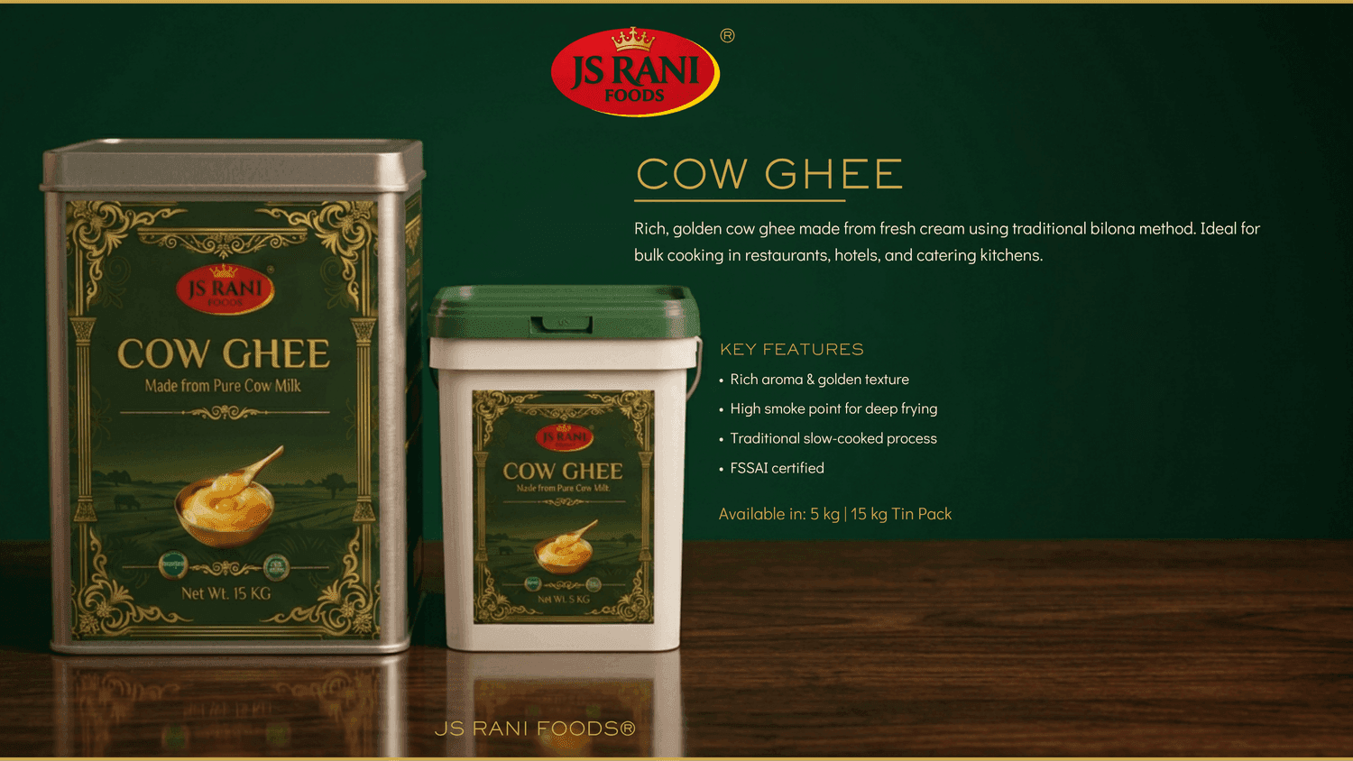 JS Rani Foods premium cow ghee